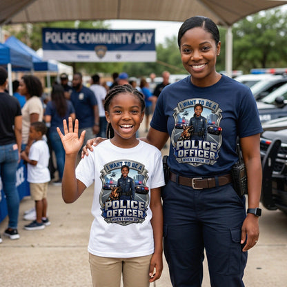 Youth Future Police Officer Tee – Black Girl