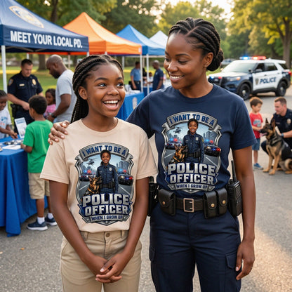 Future Police Officer Tee – Black Girl