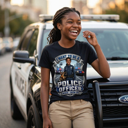 Future Police Officer Tee – Black Girl