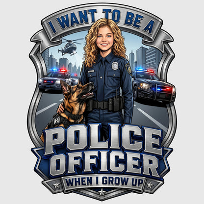 Youth Future Police Officer Tee – White Girl