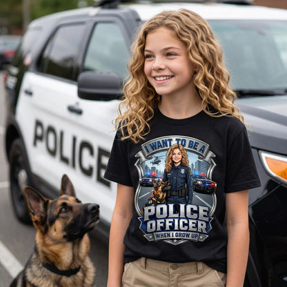 Youth Future Police Officer Tee – White Girl