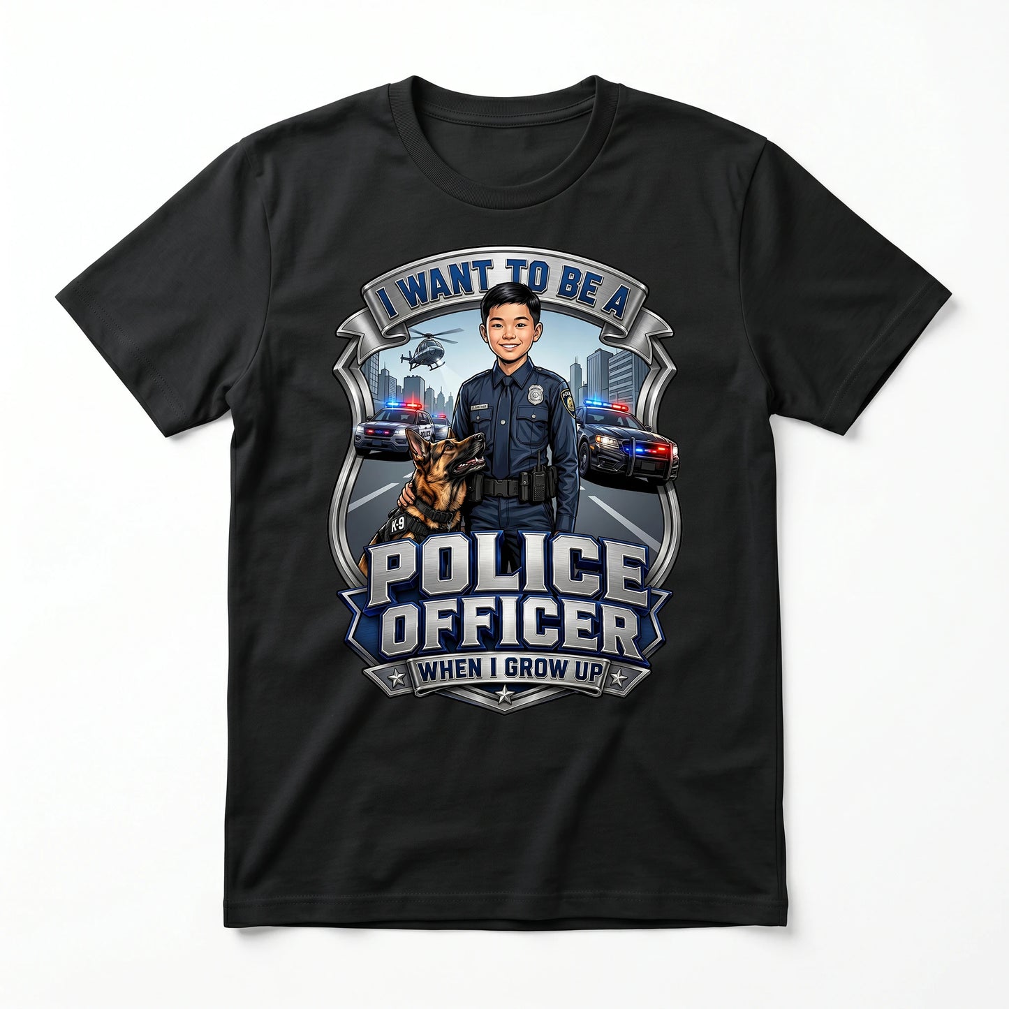 Youth Future Police Officer Tee – Asian Boy