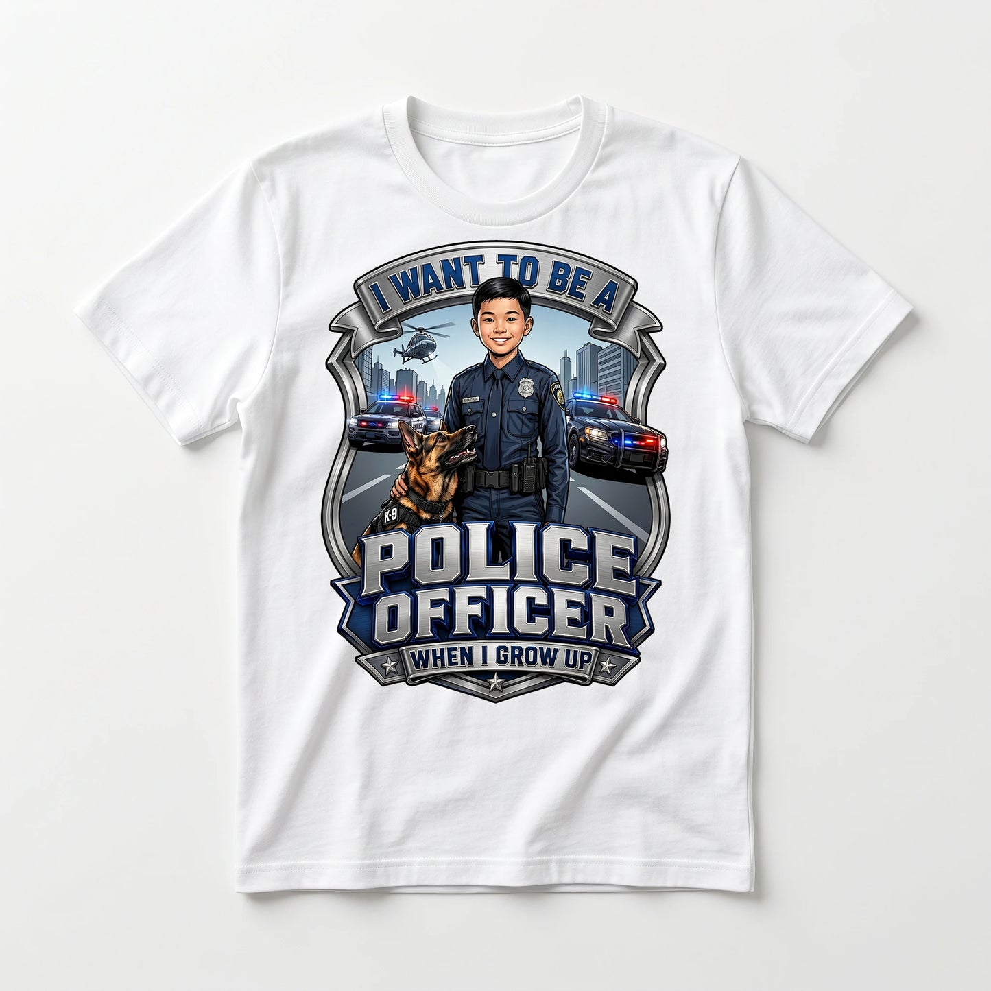 Future Police Officer Tee – Asian Boy