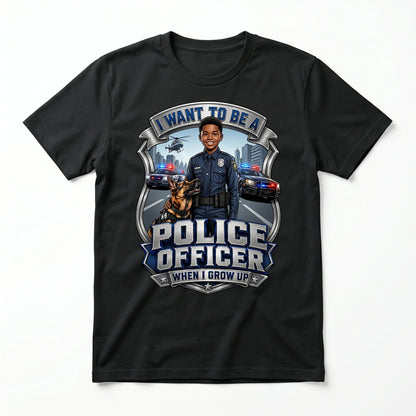 Youth Future Police Officer Tee – Black Boy