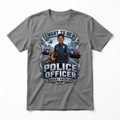 Youth Future Police Officer Tee – Black Boy
