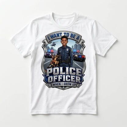 Future Police Officer Tee – Black Boy