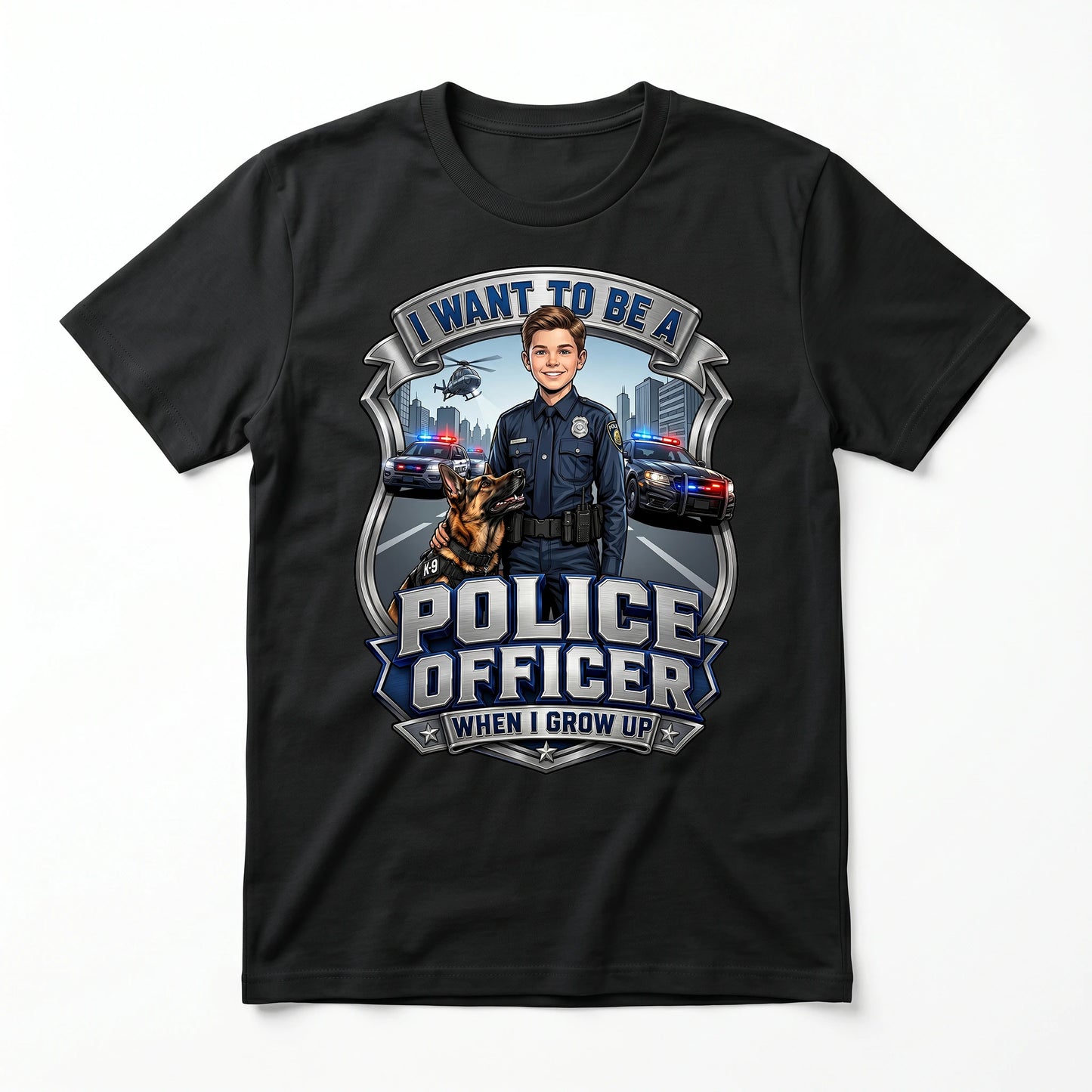 Youth Future Police Officer Tee – White Boy