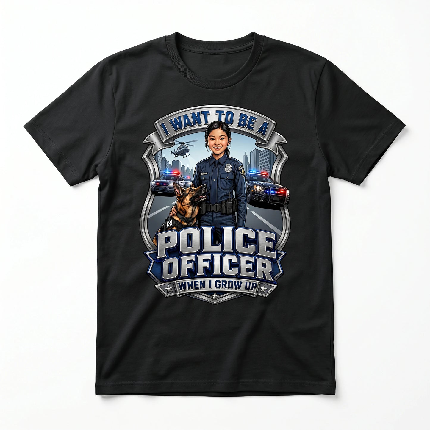Future Police Officer Tee – Asian Girl