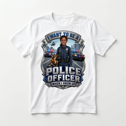 Youth Future Police Officer Tee – Black Girl