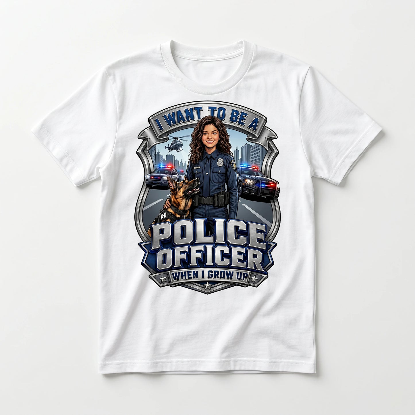 Youth Future Police Officer Tee – Latina Girl