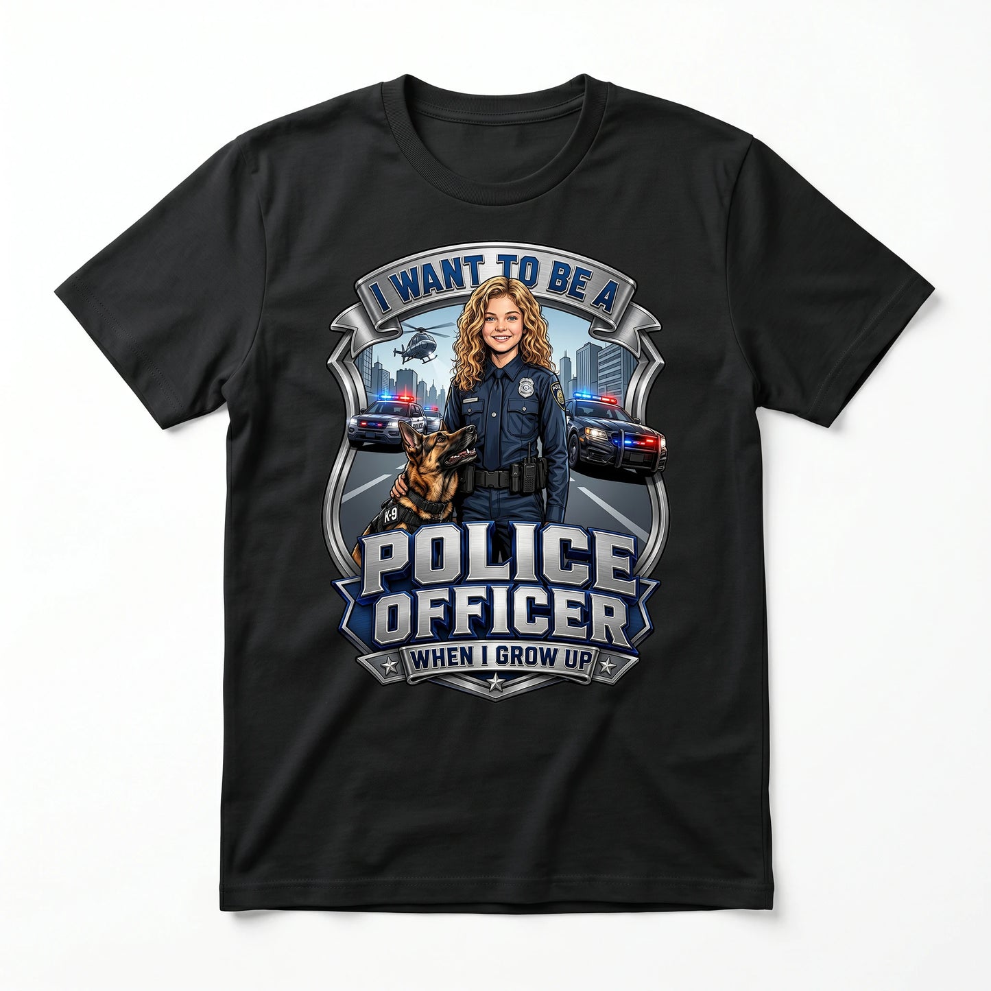 Youth Future Police Officer Tee – White Girl