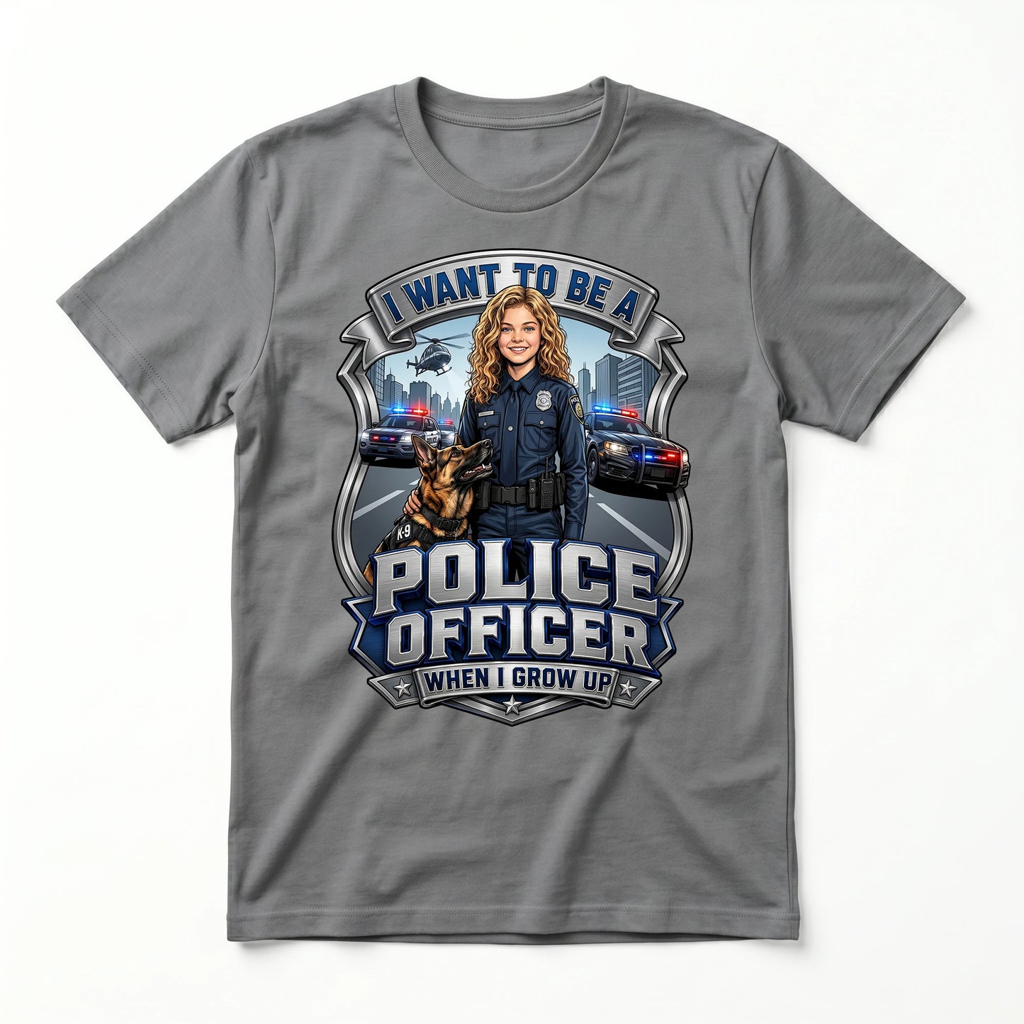 Youth Future Police Officer Tee – White Girl