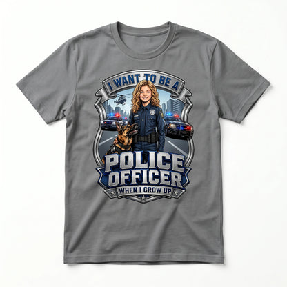 Youth Future Police Officer Tee – White Girl