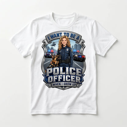 Youth Future Police Officer Tee – White Girl