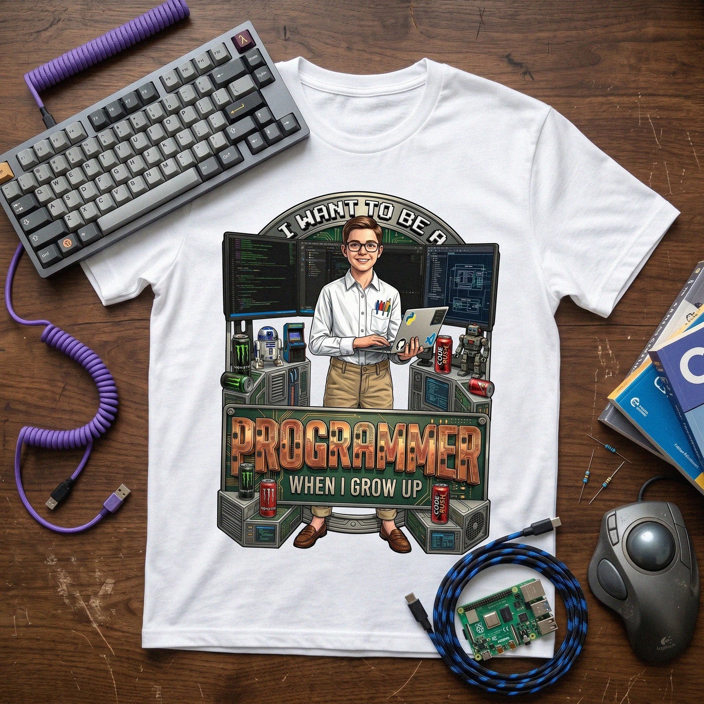 Youth Future Programmer Tee – White Boy