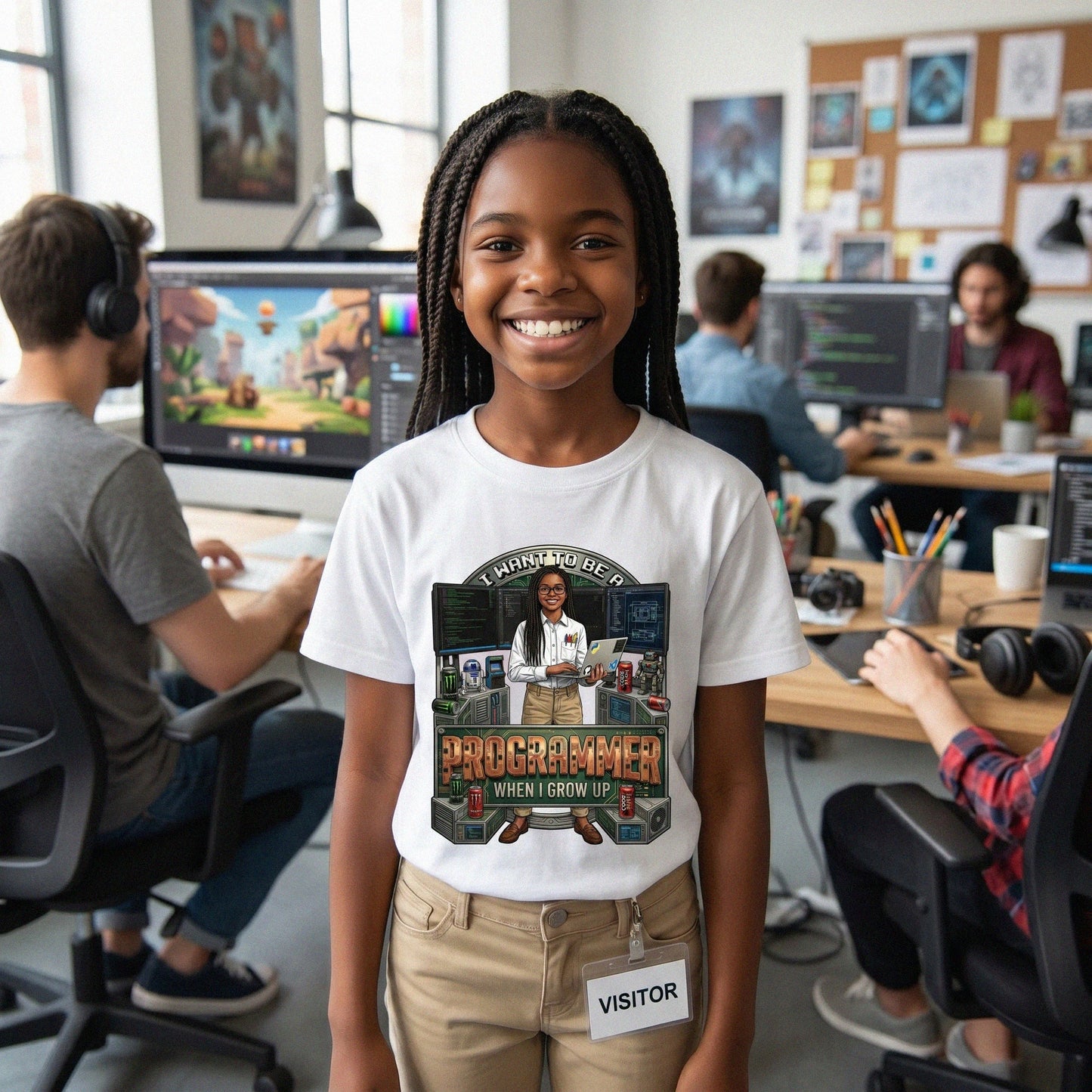 Youth Future Programmer Tee – Black Girl
