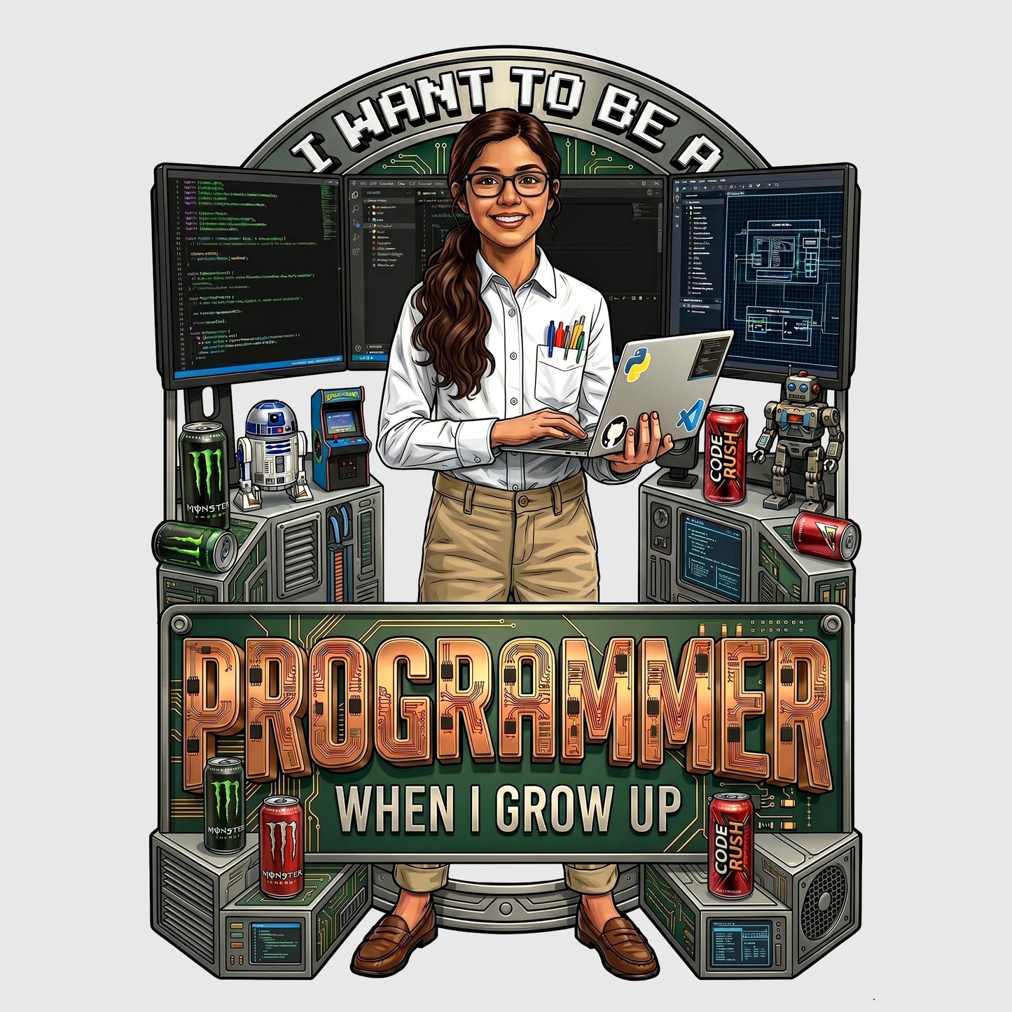Youth Future Programmer Tee – Latino Girl