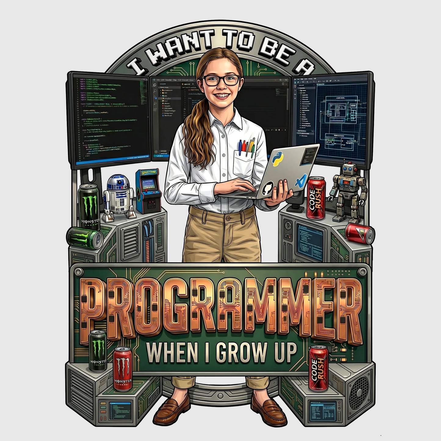 Youth Future Programmer Tee – White Girl