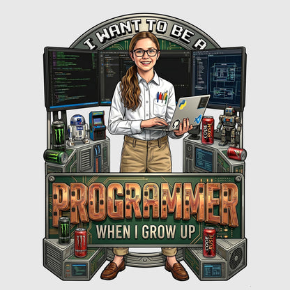 Youth Future Programmer Tee – White Girl