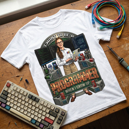 Youth Future Programmer Tee – White Girl