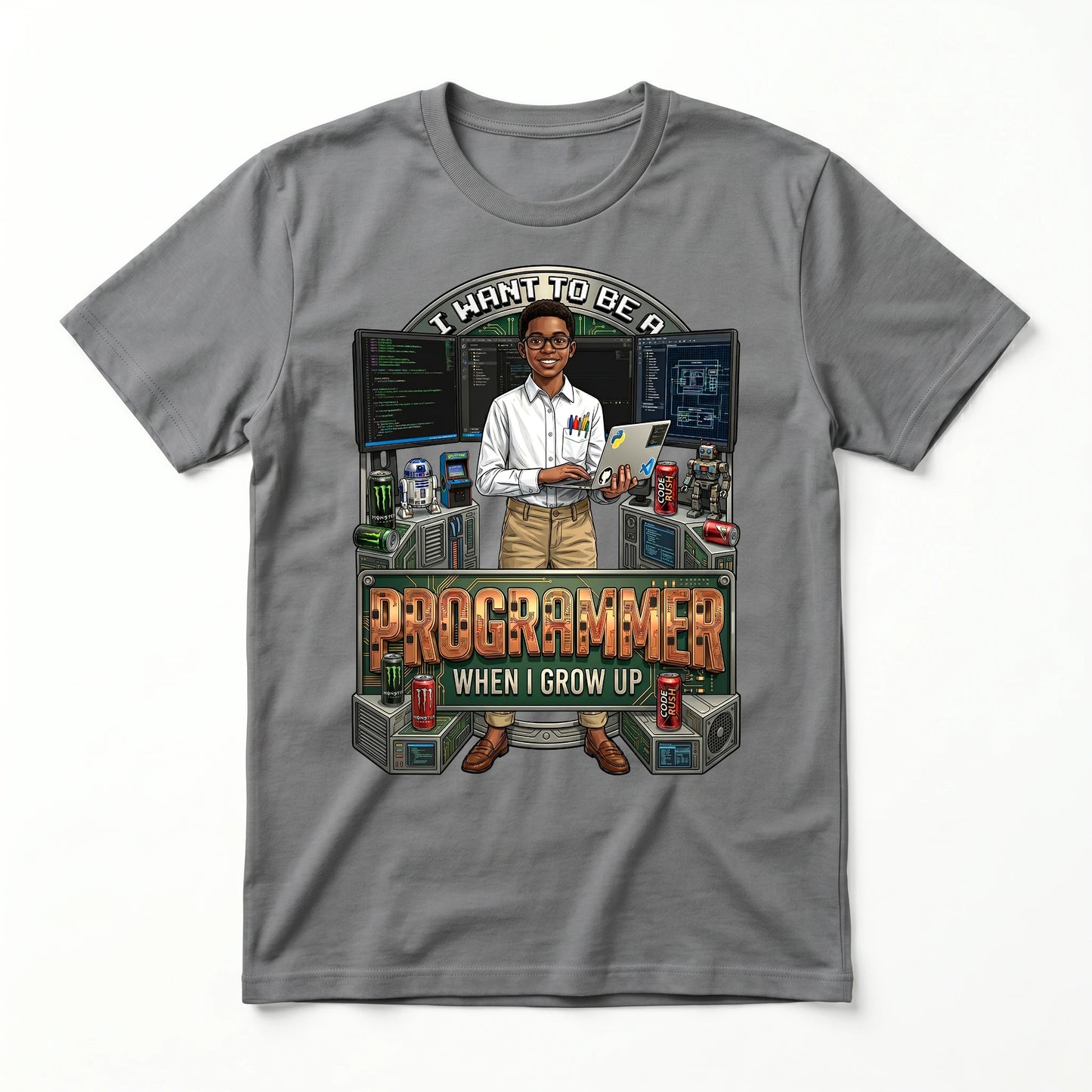 Youth Future Programmer Tee – Black Boy