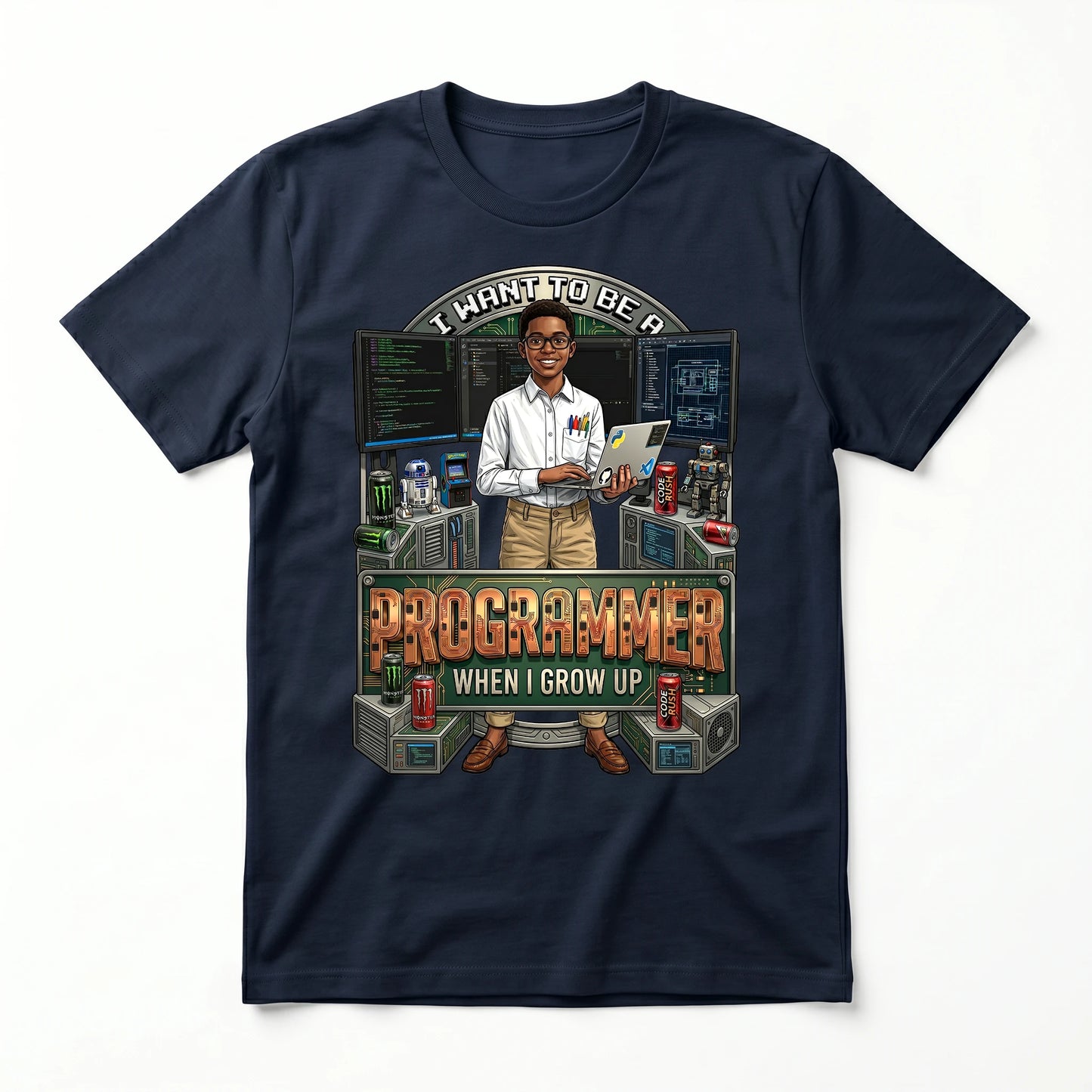 Youth Future Programmer Tee – Black Boy