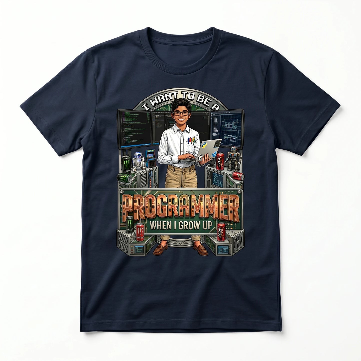 Youth Future Programmer Tee – Latino Boy
