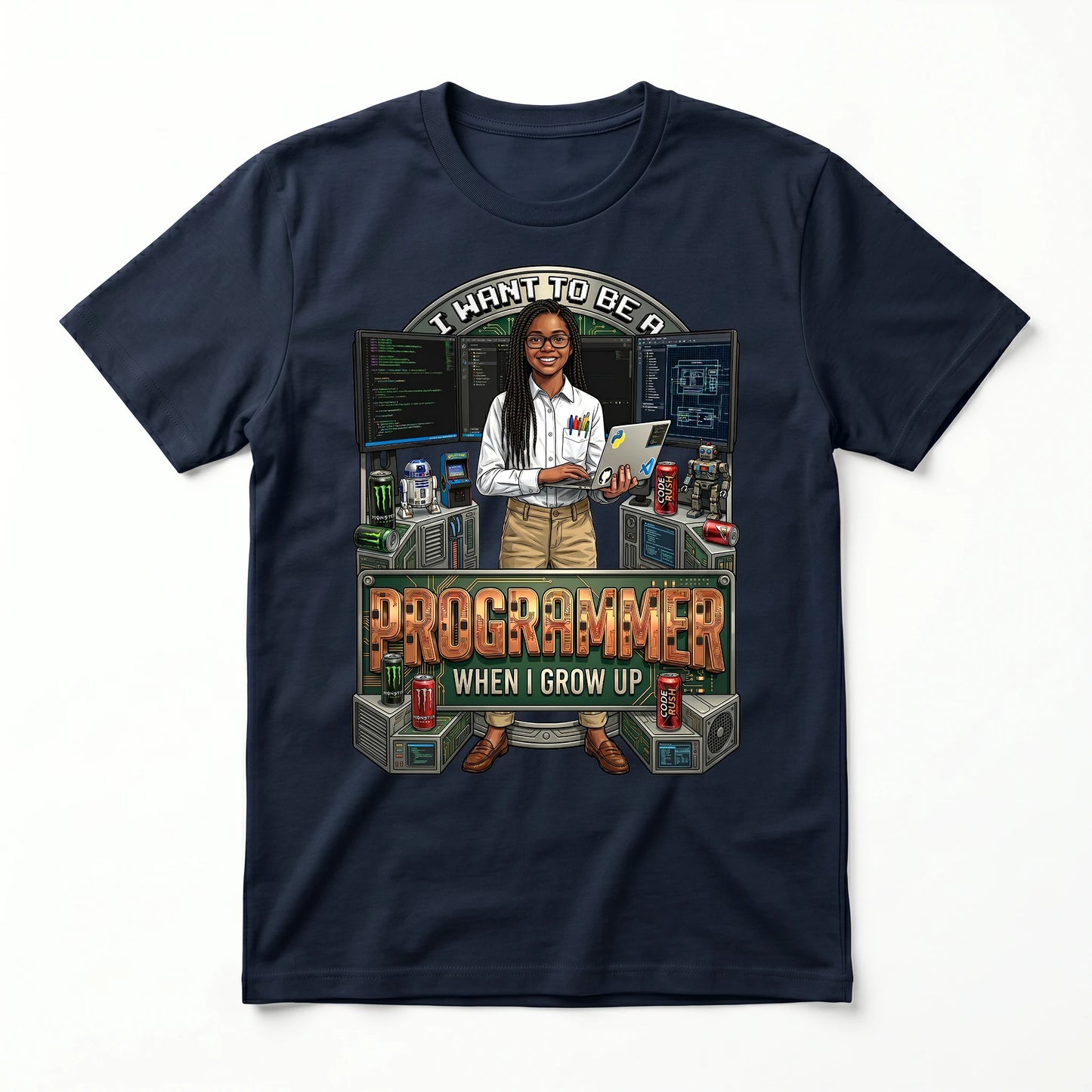 Youth Future Programmer Tee – Black Girl