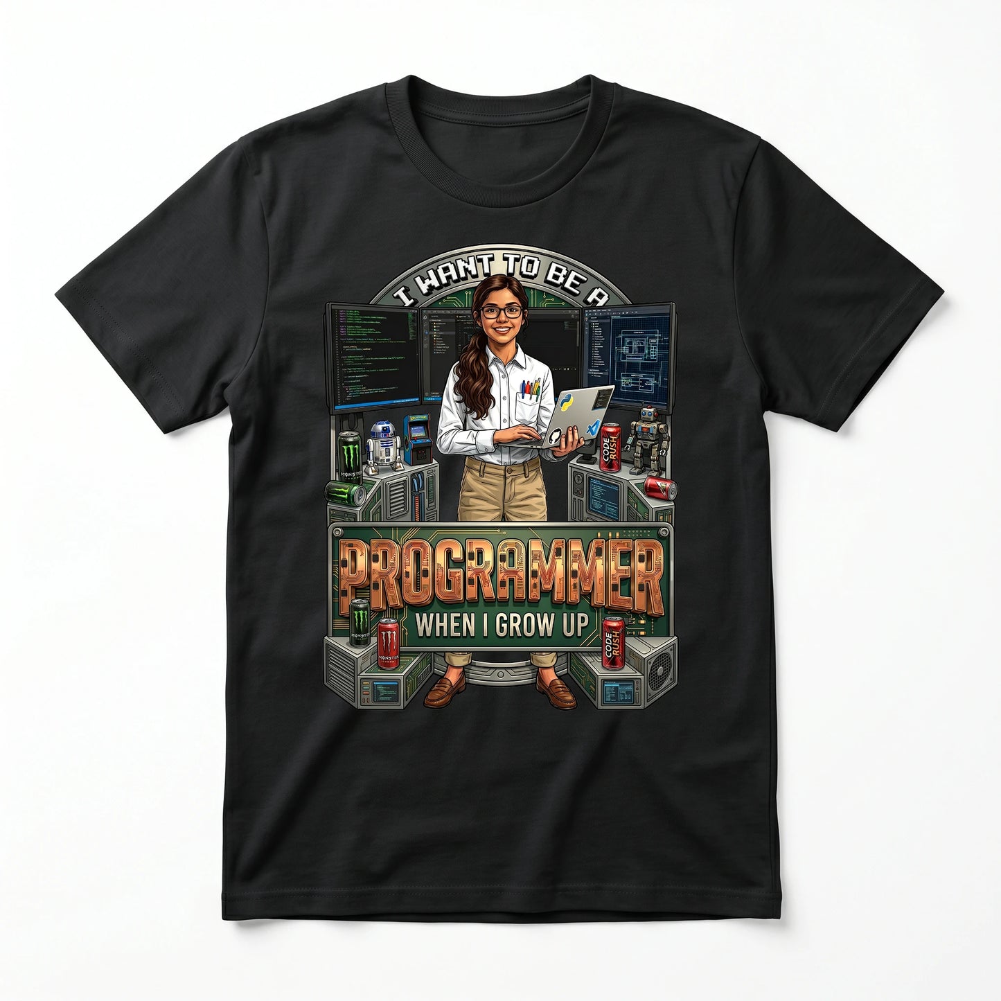 Youth Future Programmer Tee – Latino Girl