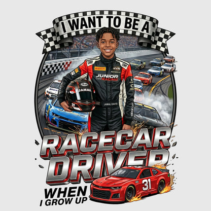 Future Racecar Driver Tee – Black Boy