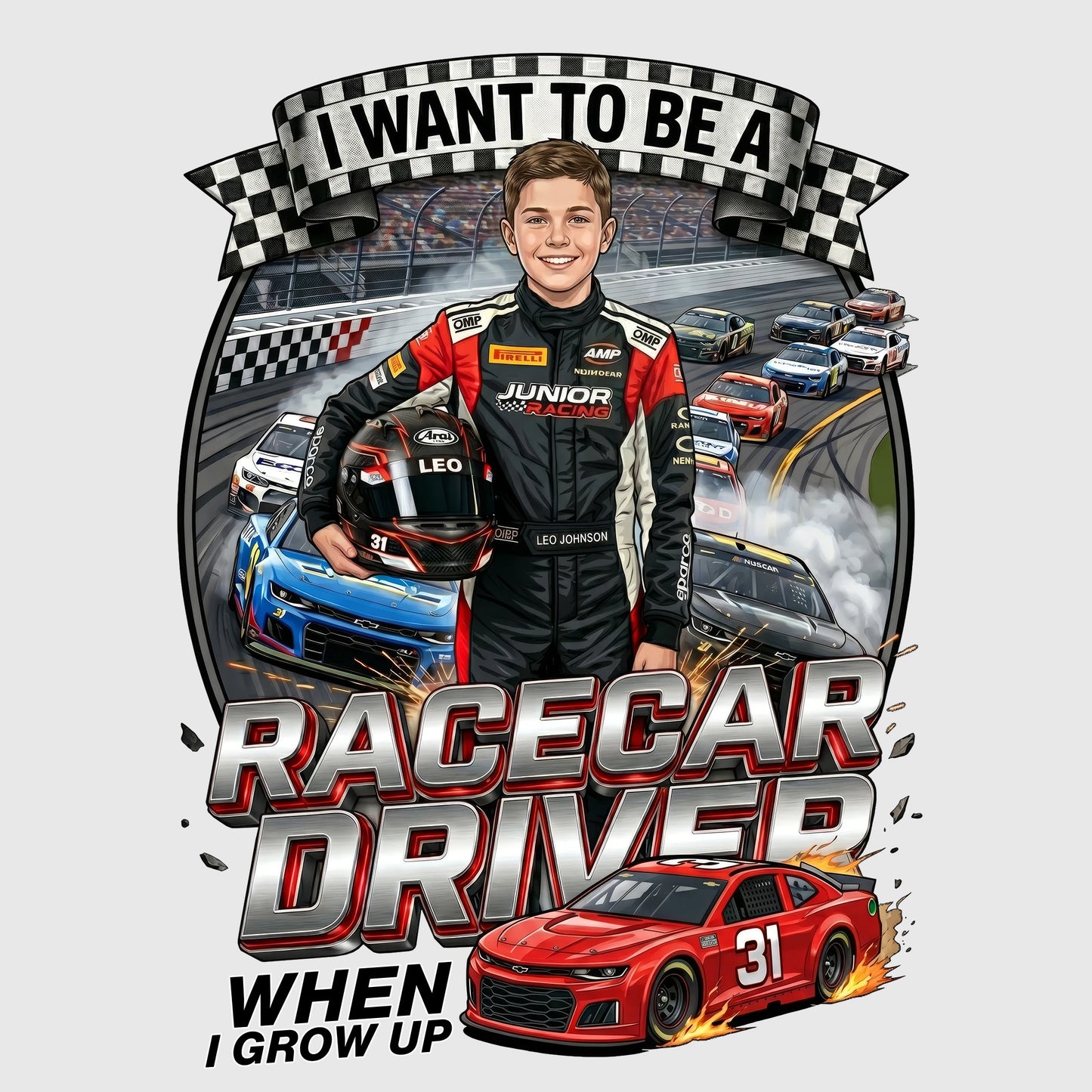 Future Racecar Driver Tee – White Boy