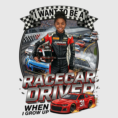 Future Racecar Driver Tee – Black Girl
