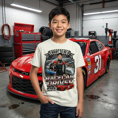 Youth Future Racecar Driver Tee – Asian Boy