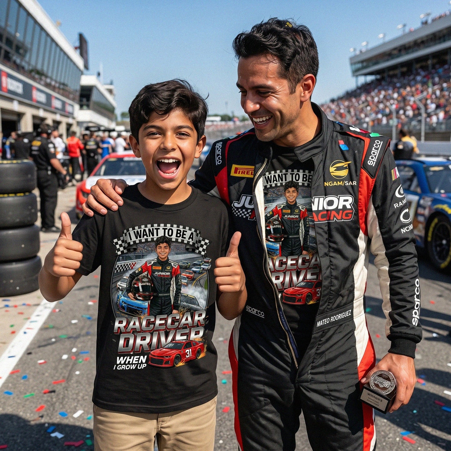 Youth Future Racecar Driver Tee – Latino  Boy