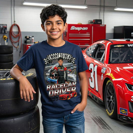 Youth Future Racecar Driver Tee – Latino  Boy