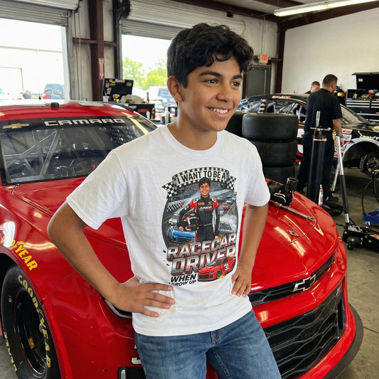Future Racecar Driver Tee – Latino Boy
