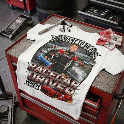 Youth Future Racecar Driver Tee – White Boy