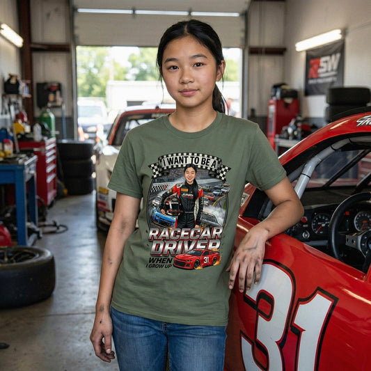 Future Racecar Driver Tee – Asian Girl