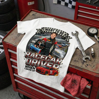 Youth Future Racecar Driver Tee – Asian Girl