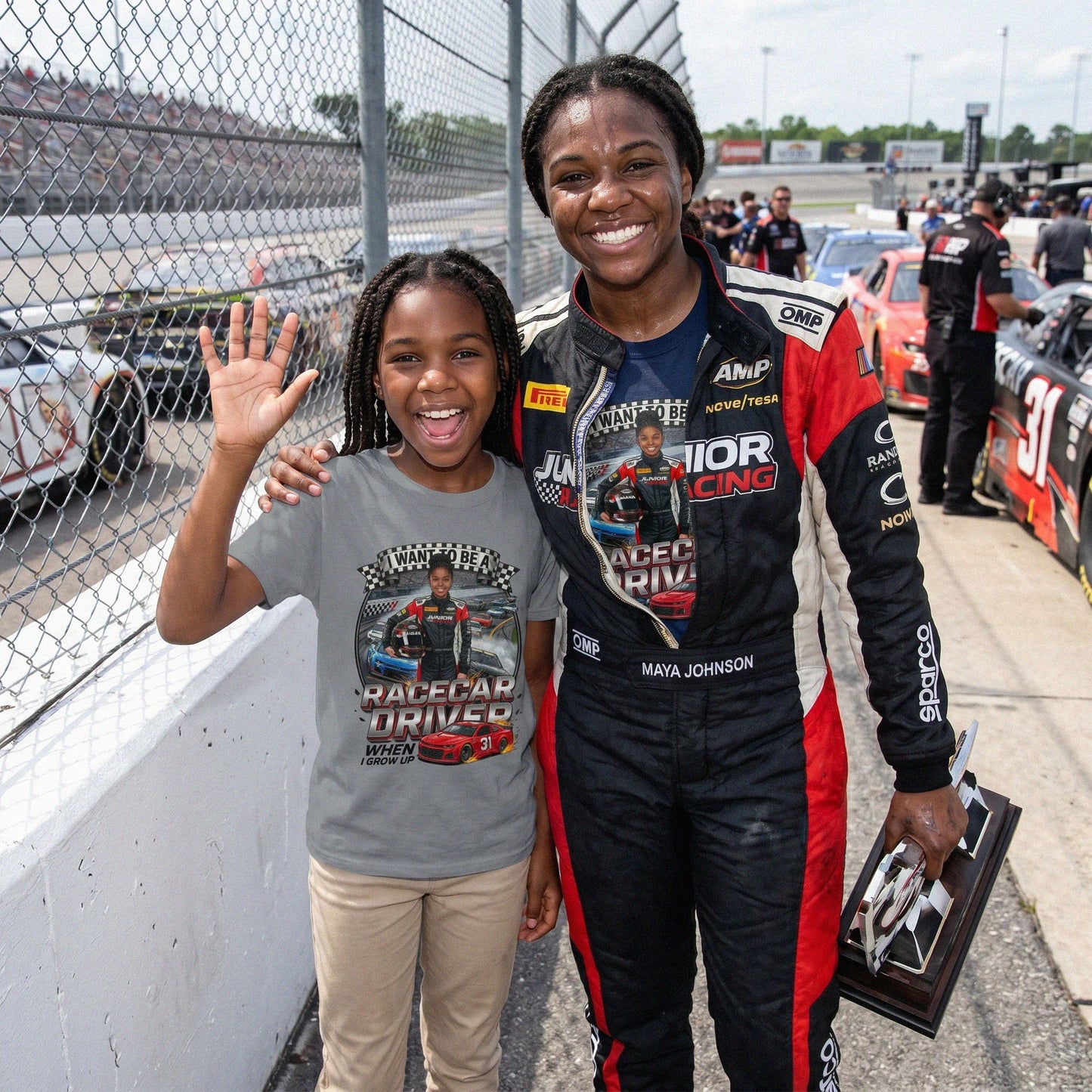 Youth Future Racecar Driver Tee – Black Girl