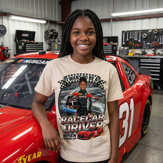 Future Racecar Driver Tee – Black Girl