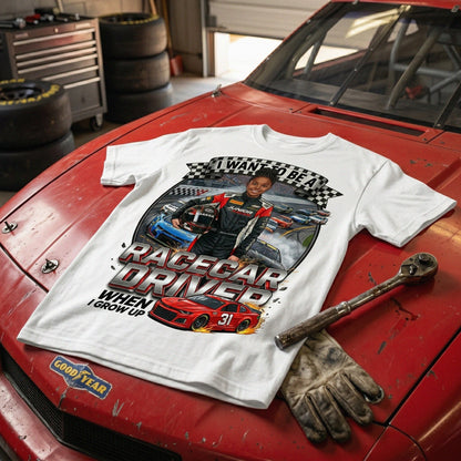 Youth Future Racecar Driver Tee – Black Girl