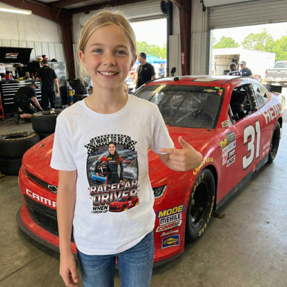 Youth Future Racecar Driver Tee – White Girl