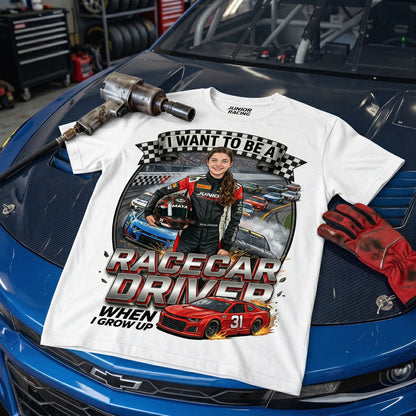 Youth Future Racecar Driver Tee – White Girl