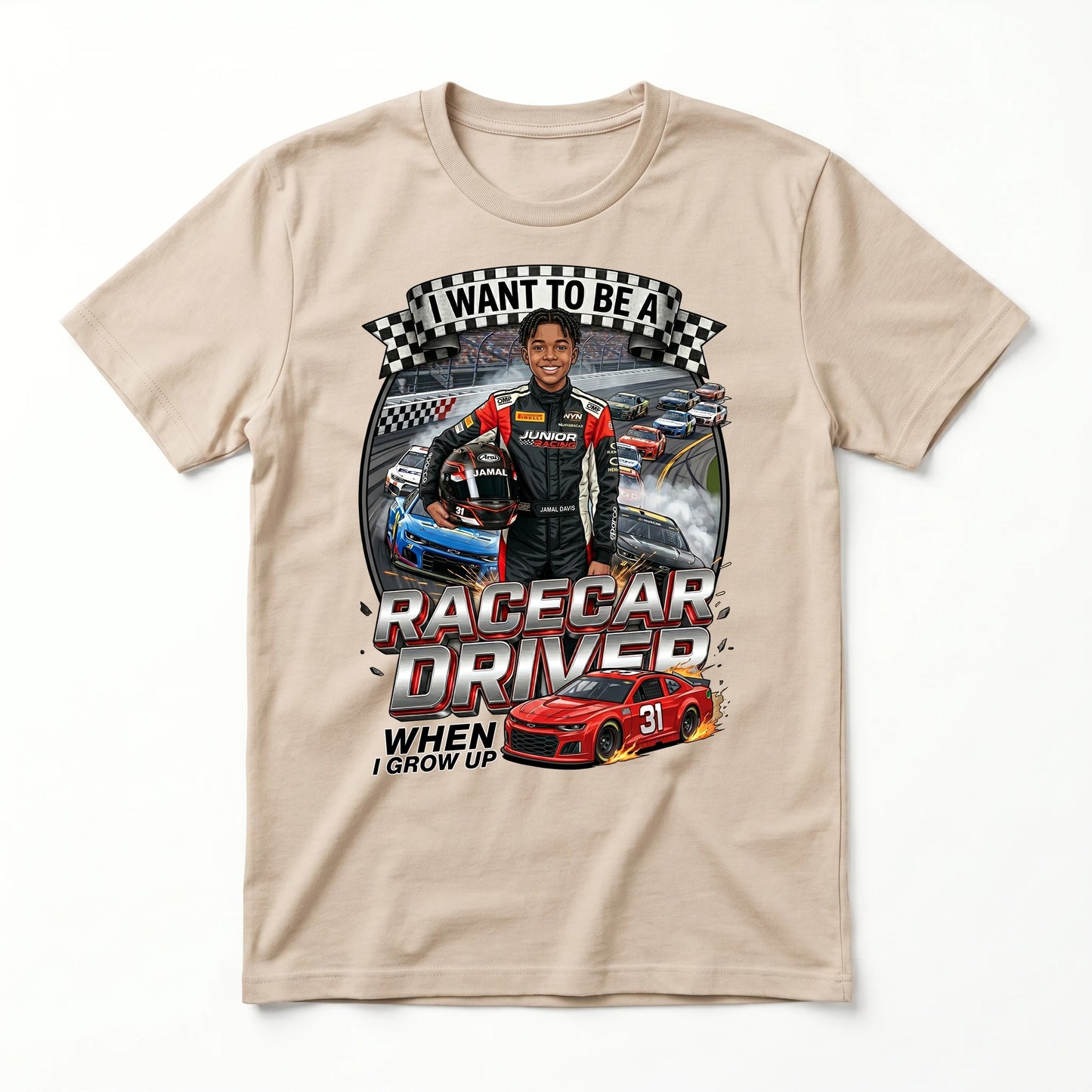 Future Racecar Driver Tee – Black Boy
