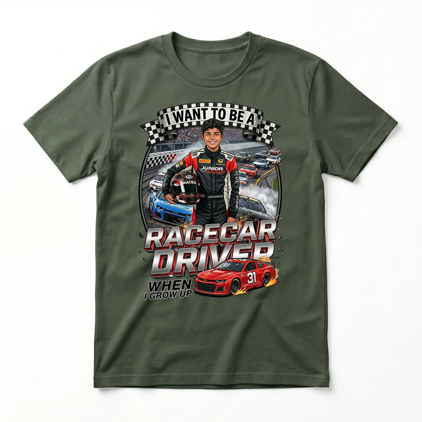 Future Racecar Driver Tee – Latino Boy