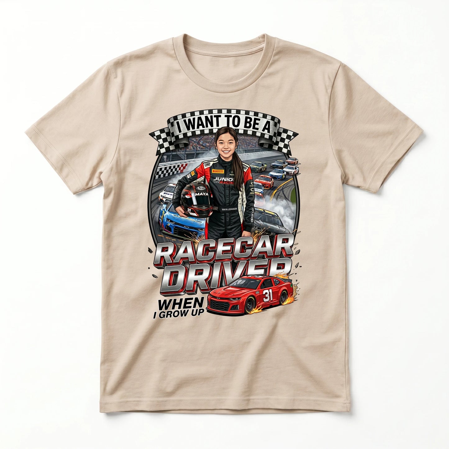 Future Racecar Driver Tee – Asian Girl