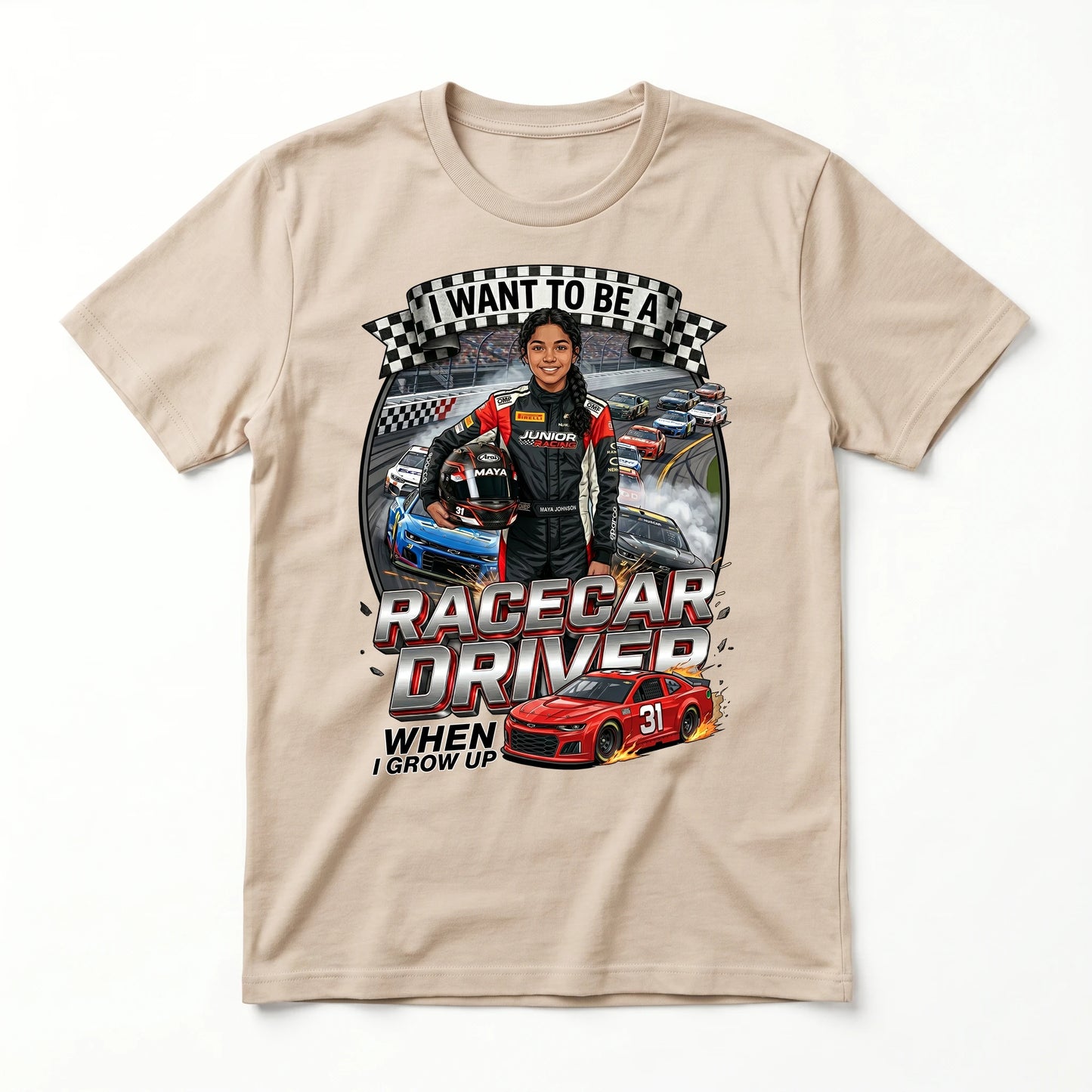 Future Racecar Driver Tee – Latina Girl
