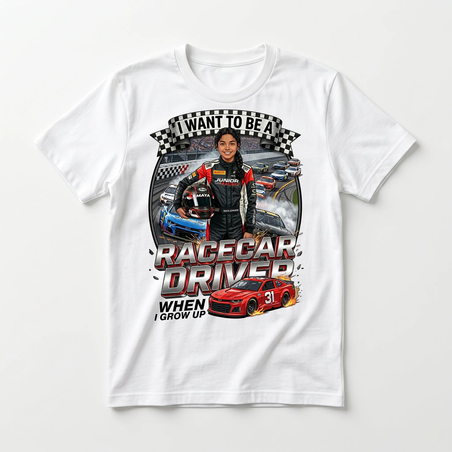 Future Racecar Driver Tee – Latina Girl