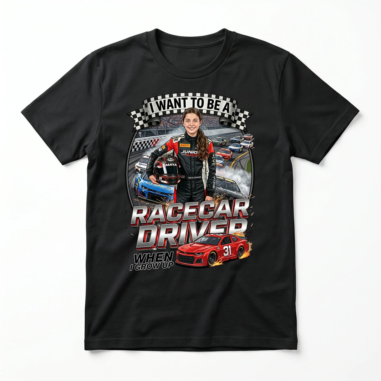 Youth Future Racecar Driver Tee – White Girl